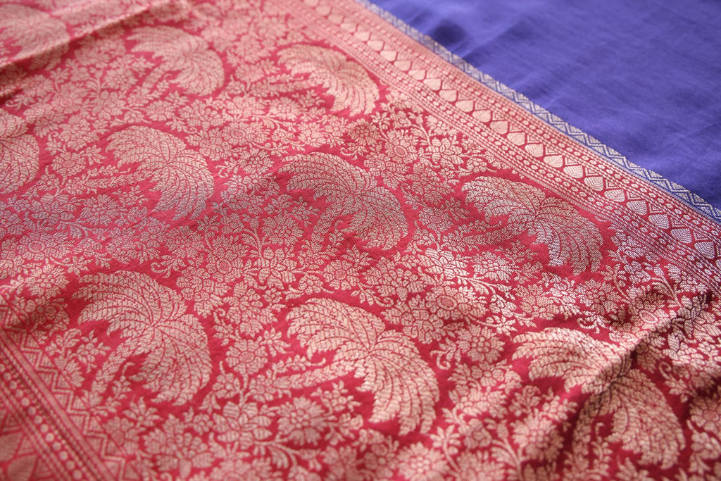 Sandhya Reddy - Purple Pure Silk Chanderi Handcrafted Semi-Stitched Suit Set with Zardozi and Sequin Work